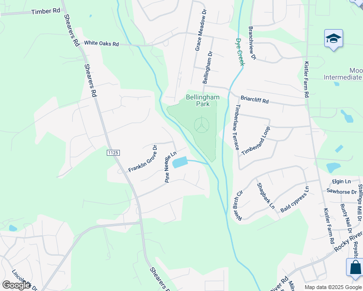 map of restaurants, bars, coffee shops, grocery stores, and more near 1411 Pine Needle Lane in Mooresville