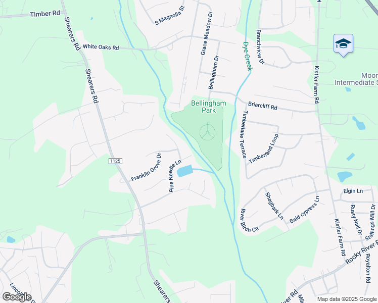 map of restaurants, bars, coffee shops, grocery stores, and more near 1411 Pine Needle Lane in Mooresville