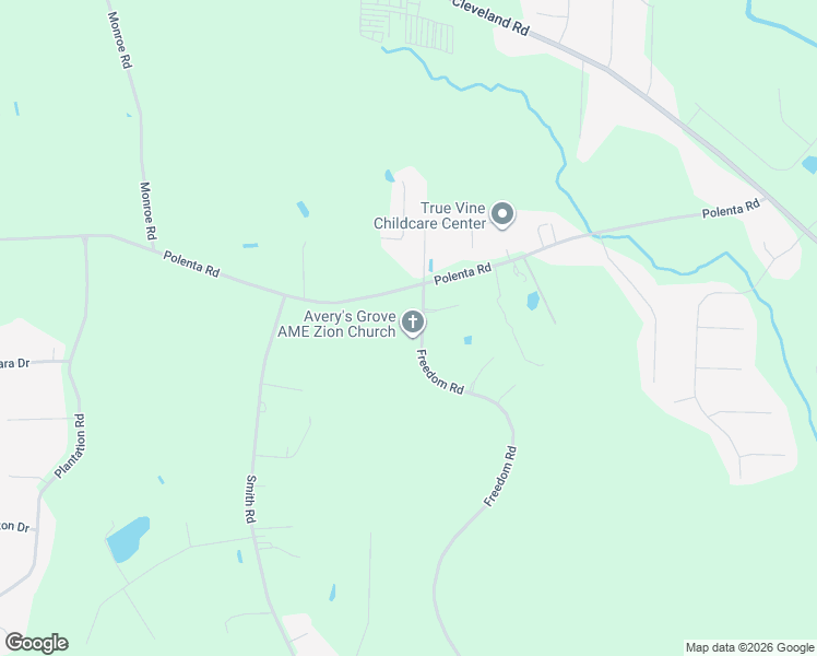 map of restaurants, bars, coffee shops, grocery stores, and more near 2391 Freedom Road in Smithfield