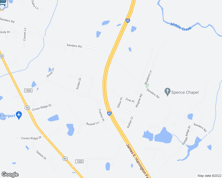 map of restaurants, bars, coffee shops, grocery stores, and more near 273 Zoai Place in Johnston County