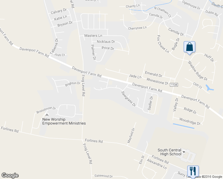 map of restaurants, bars, coffee shops, grocery stores, and more near 909 Sebring Drive in Winterville