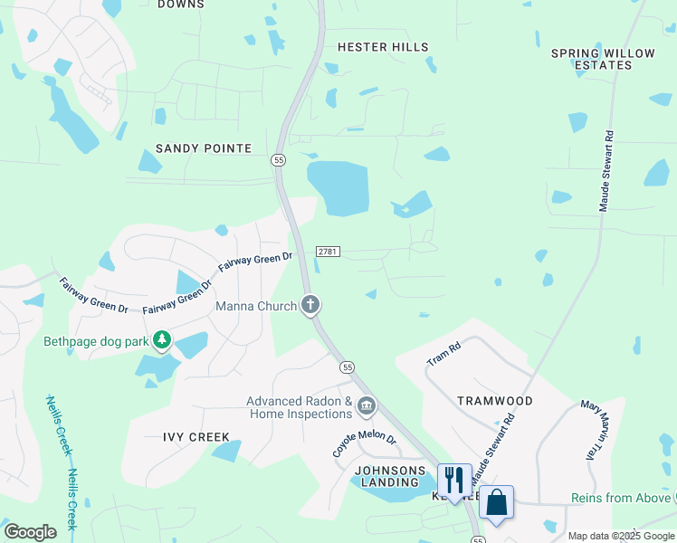 map of restaurants, bars, coffee shops, grocery stores, and more near in Fuquay-Varina
