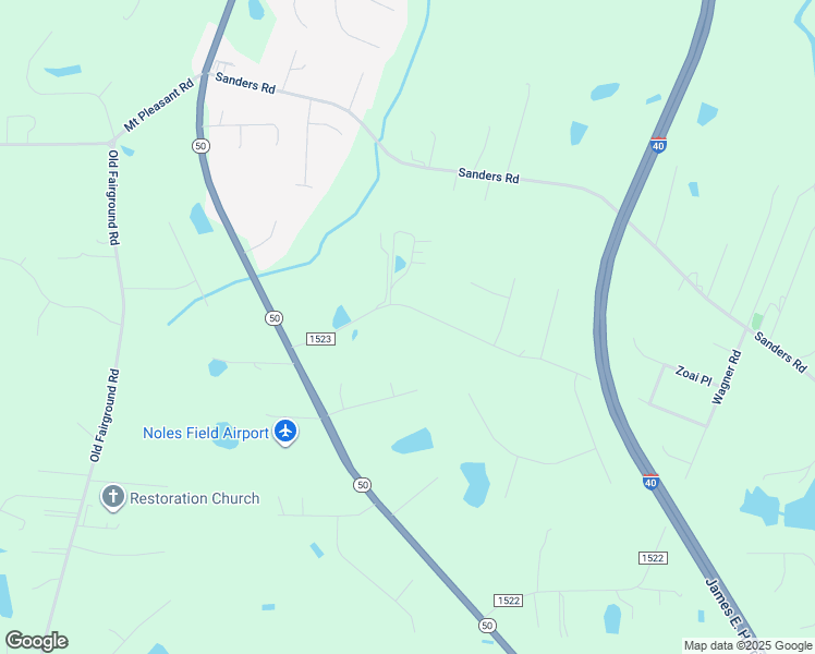 map of restaurants, bars, coffee shops, grocery stores, and more near 368 Roberts Road in Johnston County