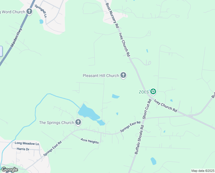 map of restaurants, bars, coffee shops, grocery stores, and more near 3634 Shaw Estates Lane in Lincolnton