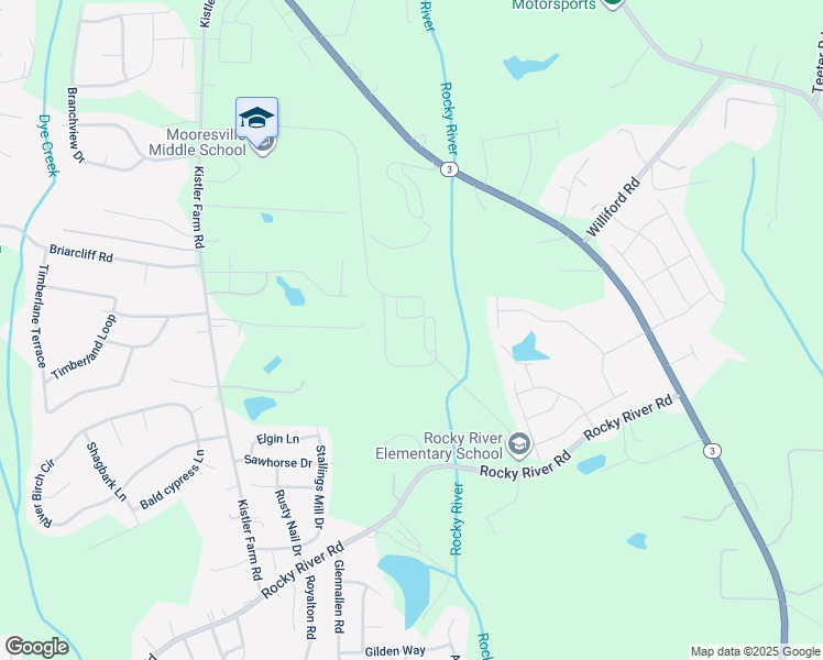 map of restaurants, bars, coffee shops, grocery stores, and more near 483 Rocky River Road in Mooresville
