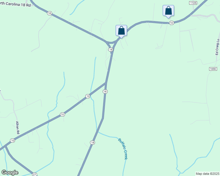 map of restaurants, bars, coffee shops, grocery stores, and more near 620 North Carolina 18 in Vale