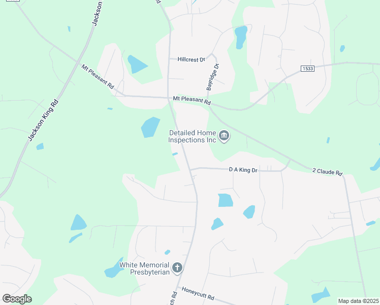 map of restaurants, bars, coffee shops, grocery stores, and more near 2056 White Memorial Church Road in Johnston County