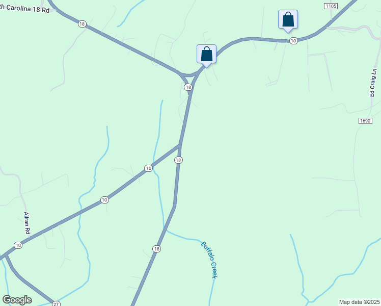 map of restaurants, bars, coffee shops, grocery stores, and more near 620 North Carolina 18 in Vale