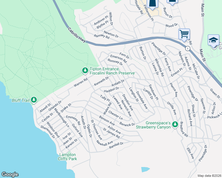 map of restaurants, bars, coffee shops, grocery stores, and more near 2111 Trenton Avenue in Cambria