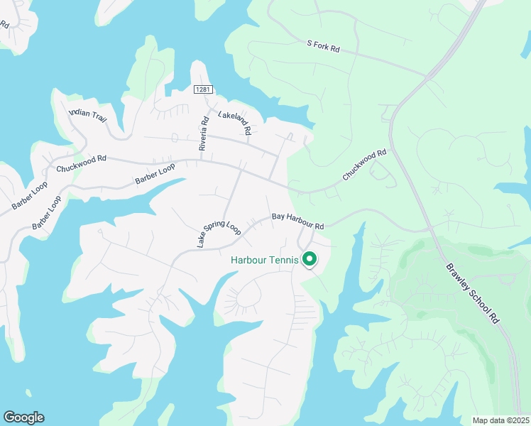 map of restaurants, bars, coffee shops, grocery stores, and more near 250 Bay Harbour Road in Mooresville