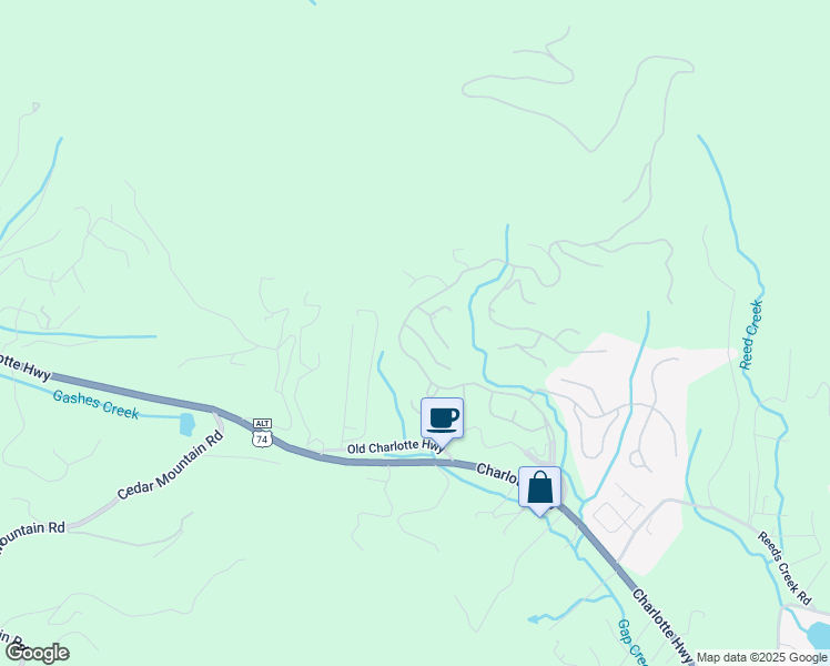 map of restaurants, bars, coffee shops, grocery stores, and more near 99999 Hawks Branch Circle in Fairview