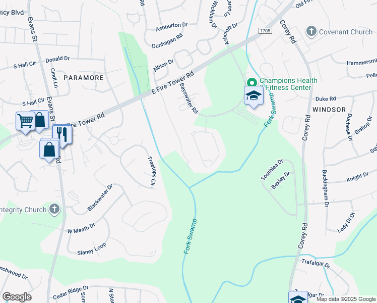 map of restaurants, bars, coffee shops, grocery stores, and more near 4255 Dudleys Grant Drive in Winterville
