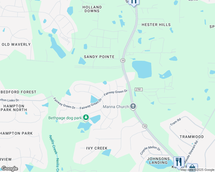 map of restaurants, bars, coffee shops, grocery stores, and more near 2014 Attend Crossing in Fuquay-Varina