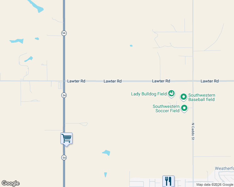 map of restaurants, bars, coffee shops, grocery stores, and more near in Weatherford