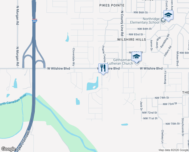 map of restaurants, bars, coffee shops, grocery stores, and more near 7712 Marathon Lane in Yukon