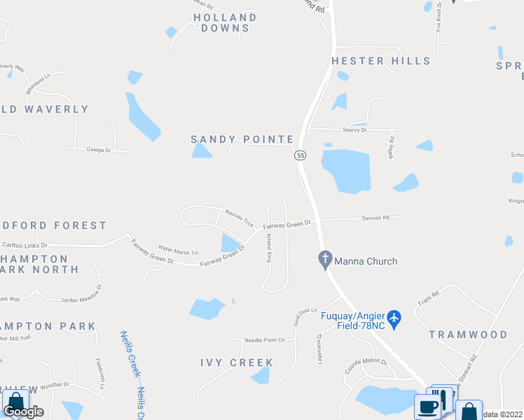 map of restaurants, bars, coffee shops, grocery stores, and more near 2014 Attend Crossing in Fuquay-Varina