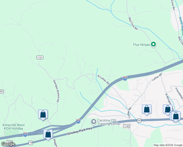 map of restaurants, bars, coffee shops, grocery stores, and more near 718 North Luther Road in Candler