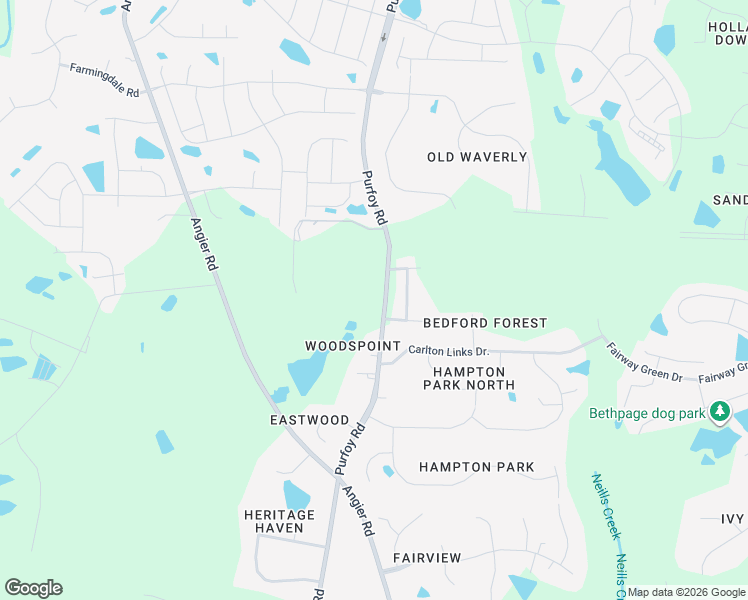 map of restaurants, bars, coffee shops, grocery stores, and more near 9032 Purfoy Road in Fuquay-Varina