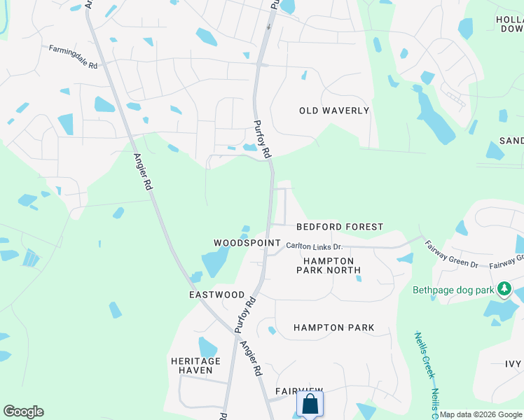 map of restaurants, bars, coffee shops, grocery stores, and more near 9032 Purfoy Road in Fuquay-Varina