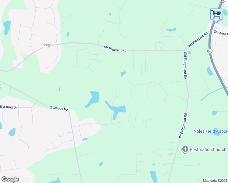map of restaurants, bars, coffee shops, grocery stores, and more near 277 Hornbeam Lane in Johnston County