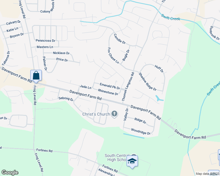 map of restaurants, bars, coffee shops, grocery stores, and more near 809 Emerald Park Drive in Winterville