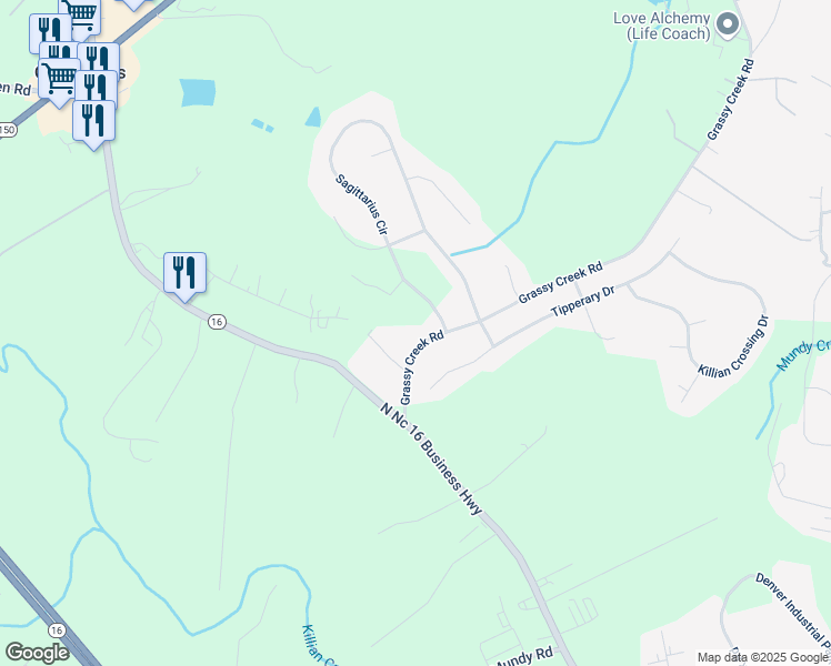 map of restaurants, bars, coffee shops, grocery stores, and more near 5755 Grassy Creek Road in Denver