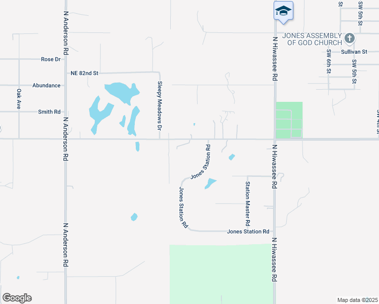 map of restaurants, bars, coffee shops, grocery stores, and more near 12500 East Wilshire Boulevard in Jones