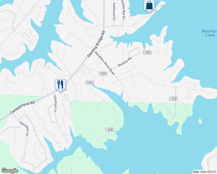 map of restaurants, bars, coffee shops, grocery stores, and more near 7871 Keistlers Store Road in Sherrills Ford