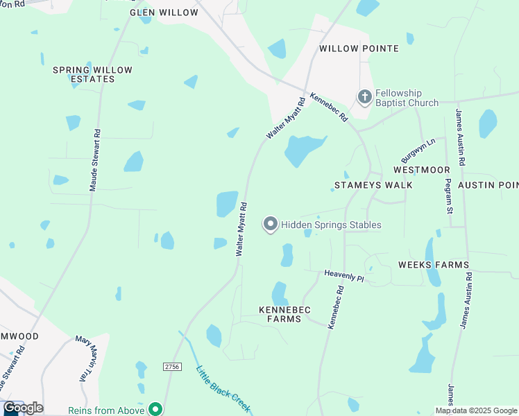 map of restaurants, bars, coffee shops, grocery stores, and more near 9725 Walter Myatt Road in Fuquay-Varina