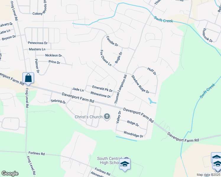 map of restaurants, bars, coffee shops, grocery stores, and more near 704 Emerald Park Drive in Winterville