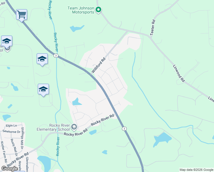 map of restaurants, bars, coffee shops, grocery stores, and more near 141 Cup Chase Drive in Mooresville