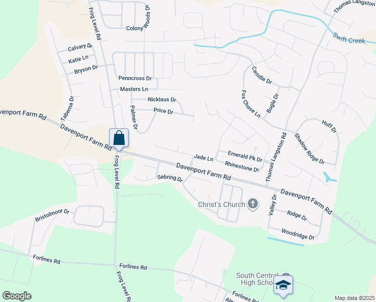 map of restaurants, bars, coffee shops, grocery stores, and more near 900 Jade Lane in Winterville
