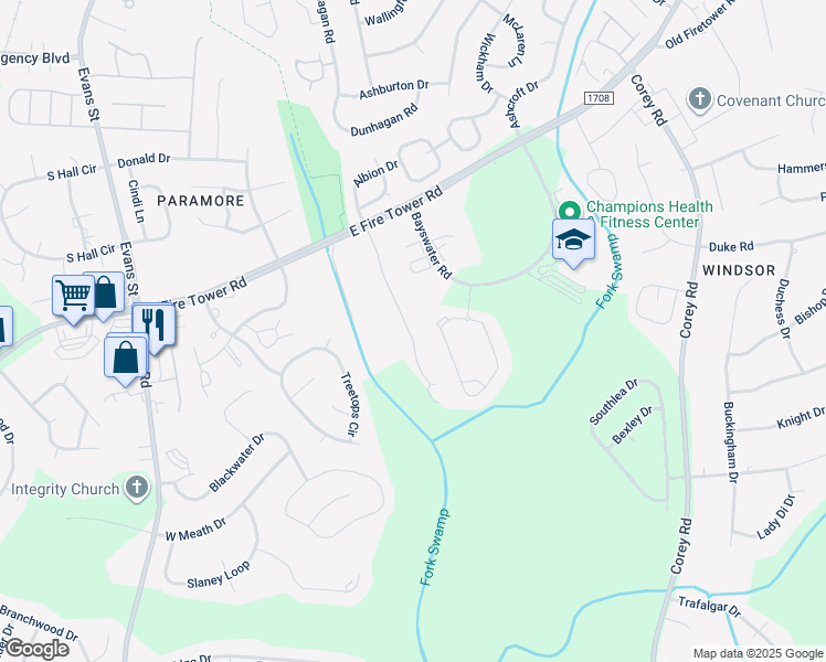 map of restaurants, bars, coffee shops, grocery stores, and more near 4239 Dudleys Grant Drive in Winterville