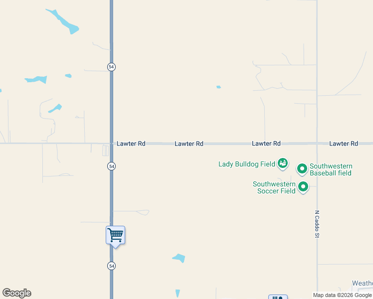 map of restaurants, bars, coffee shops, grocery stores, and more near Lawter Road in Weatherford
