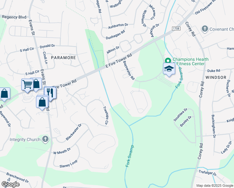 map of restaurants, bars, coffee shops, grocery stores, and more near 4220 Dudleys Grant Drive in Winterville