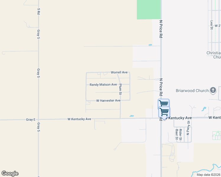 map of restaurants, bars, coffee shops, grocery stores, and more near Randy Matson Avenue in Pampa