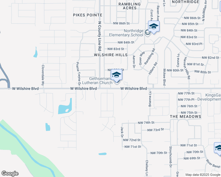 map of restaurants, bars, coffee shops, grocery stores, and more near 9202 Northwest Wilshire Boulevard in Yukon