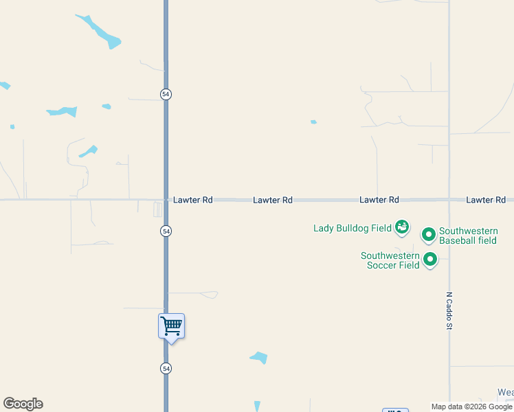 map of restaurants, bars, coffee shops, grocery stores, and more near Lawter Road in Weatherford