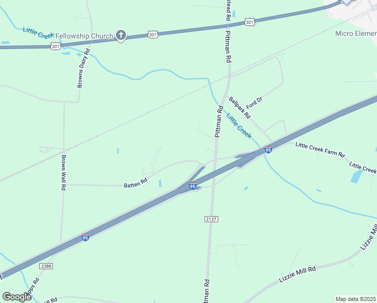 map of restaurants, bars, coffee shops, grocery stores, and more near 335 Batten Road in Selma