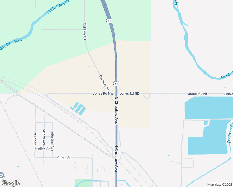 map of restaurants, bars, coffee shops, grocery stores, and more near Highway 81 in El Reno