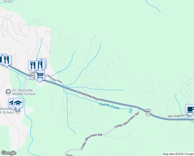 map of restaurants, bars, coffee shops, grocery stores, and more near 43 Cliffview Drive in Asheville