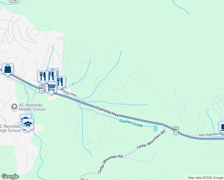 map of restaurants, bars, coffee shops, grocery stores, and more near 43 Cliffview Drive in Asheville