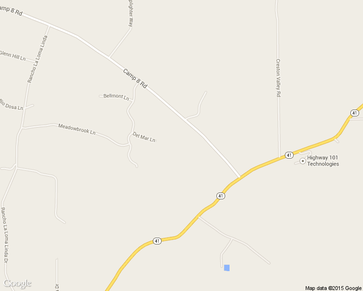 map of restaurants, bars, coffee shops, grocery stores, and more near 4385 Camp 8 Road in Paso Robles