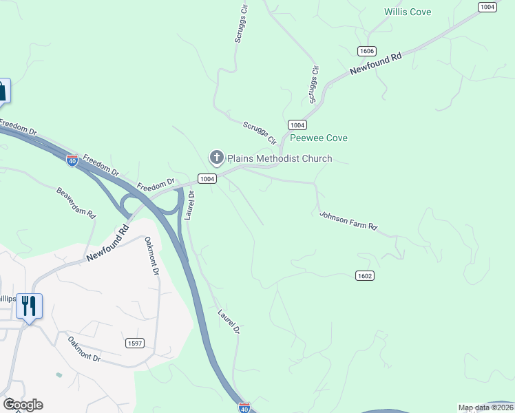 map of restaurants, bars, coffee shops, grocery stores, and more near 145 Keener Road in Canton