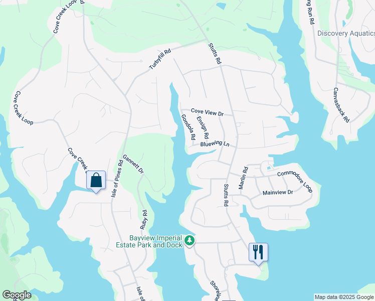 map of restaurants, bars, coffee shops, grocery stores, and more near 161 Bluewing Lane in Mooresville