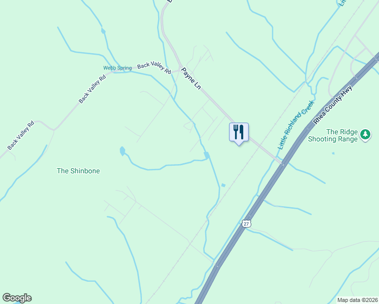 map of restaurants, bars, coffee shops, grocery stores, and more near 299 Norman Lane in Evensville