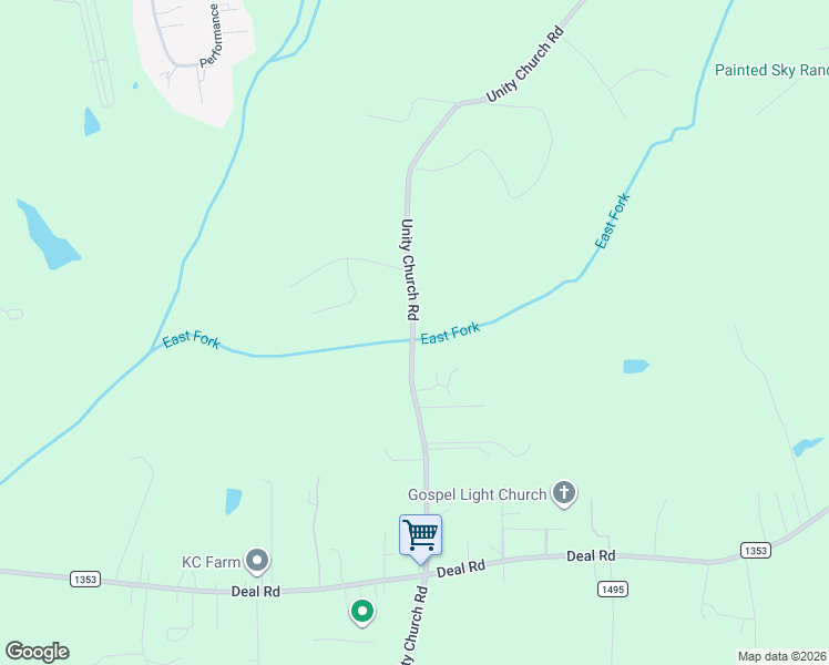 map of restaurants, bars, coffee shops, grocery stores, and more near 9281 Unity Church Road in Mooresville