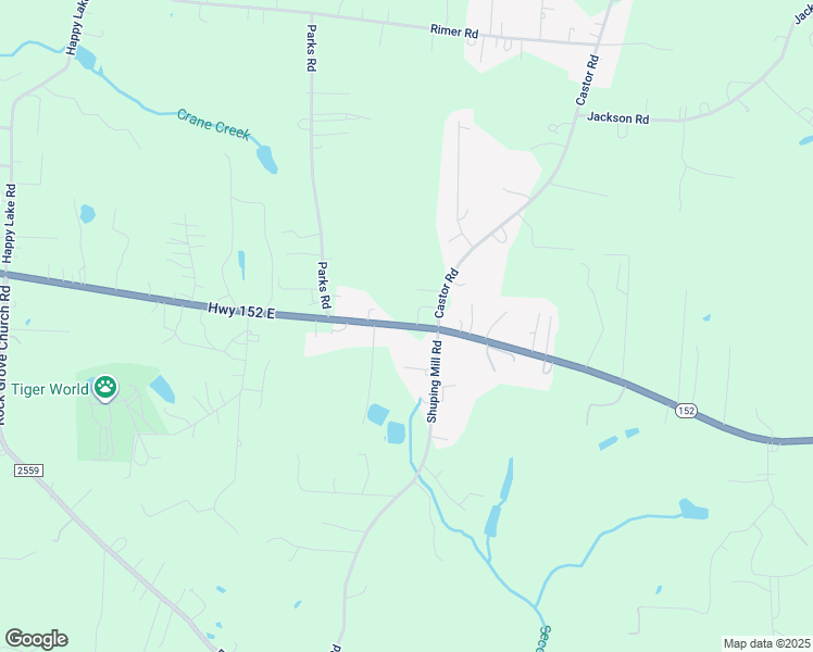 map of restaurants, bars, coffee shops, grocery stores, and more near Highway 152 East in Granite Quarry