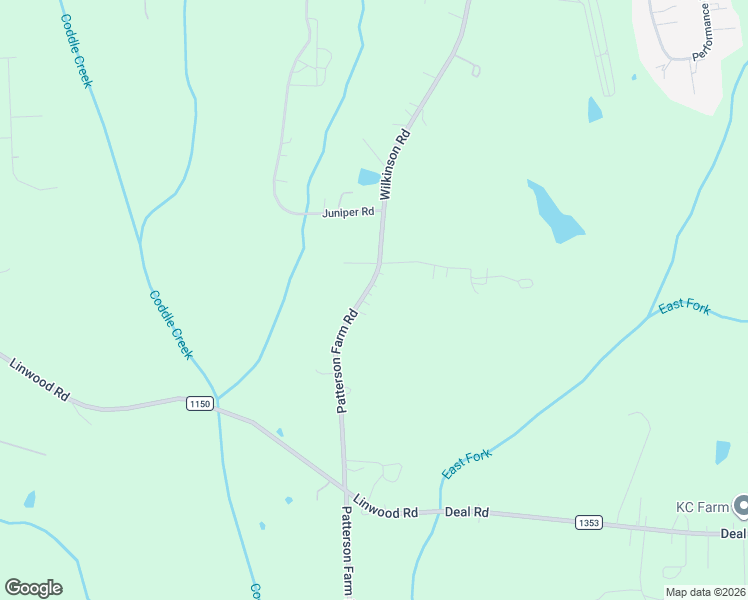 map of restaurants, bars, coffee shops, grocery stores, and more near 1036 Patterson Farm Road in Mooresville
