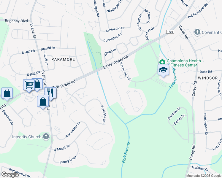 map of restaurants, bars, coffee shops, grocery stores, and more near 4210 Dudleys Grant Drive in Winterville